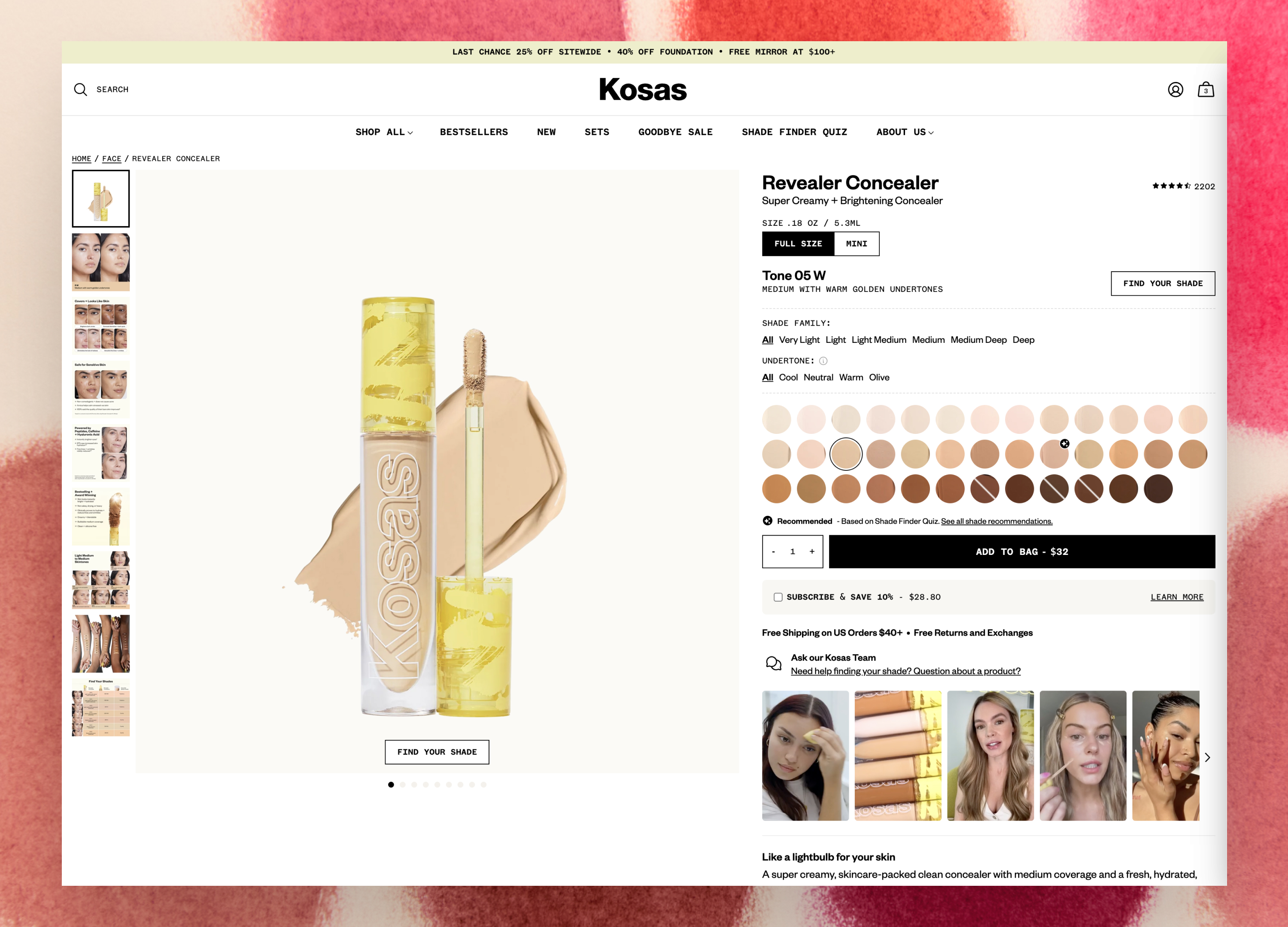 Kosas.com product detail page